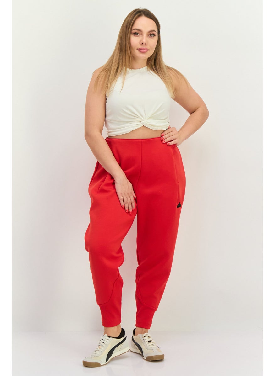Adidas - Women Sportswear Fit Brand Logo Outdoor Sweatpants, Red - Image 1