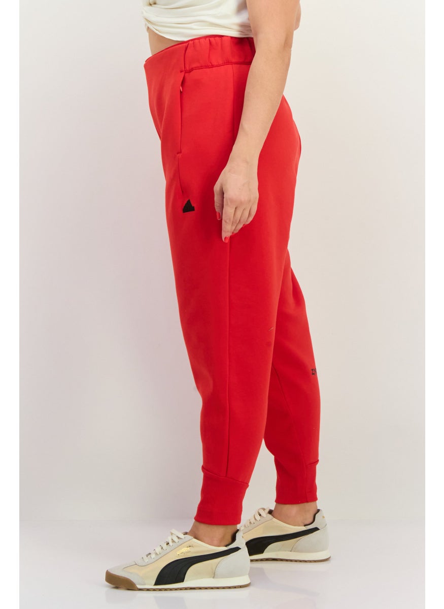 Adidas - Women Sportswear Fit Brand Logo Outdoor Sweatpants, Red - Image 1