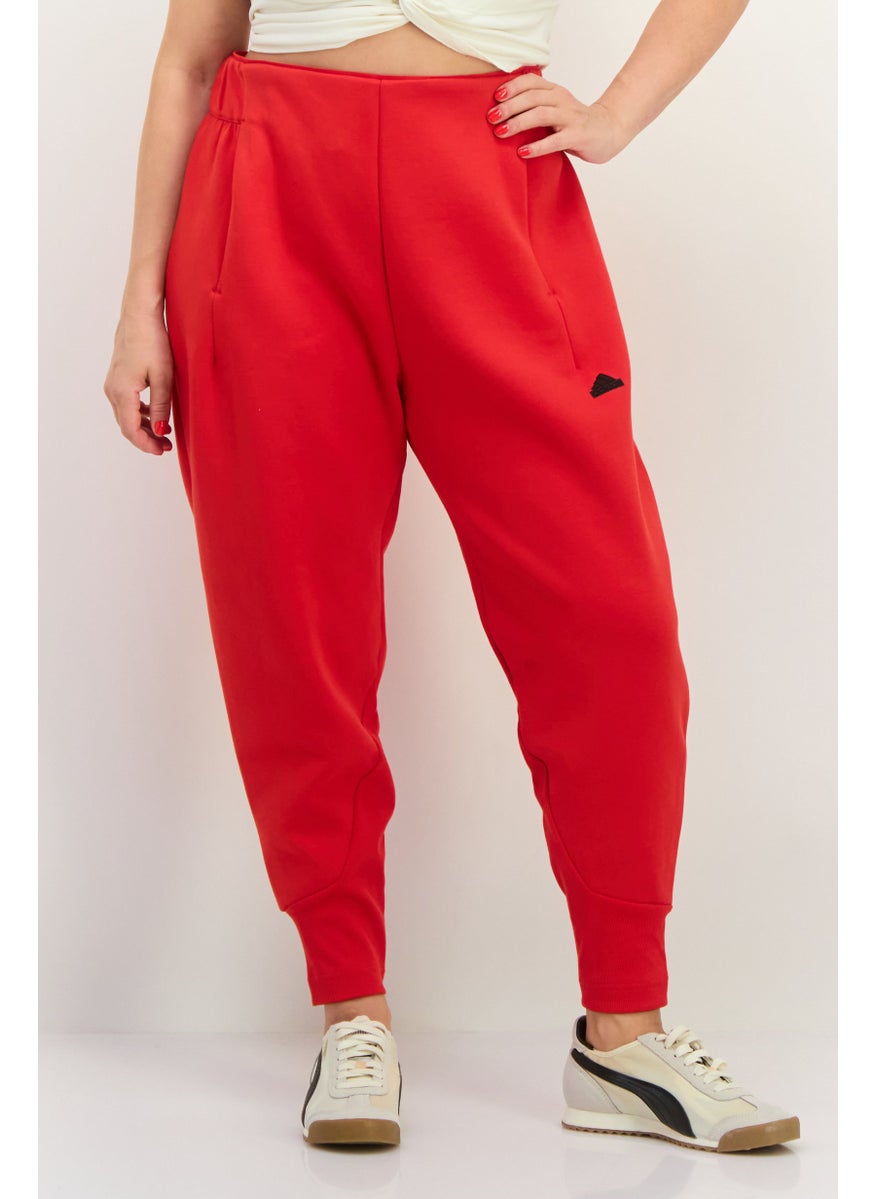 Adidas - Women Sportswear Fit Brand Logo Outdoor Sweatpants, Red - Image 1