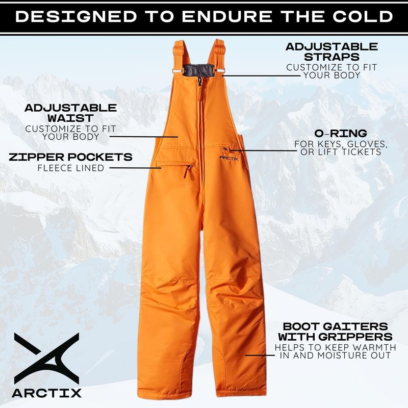 ARCTIX Youth Insulated Bib Overalls - Burnt Orange - Image 5