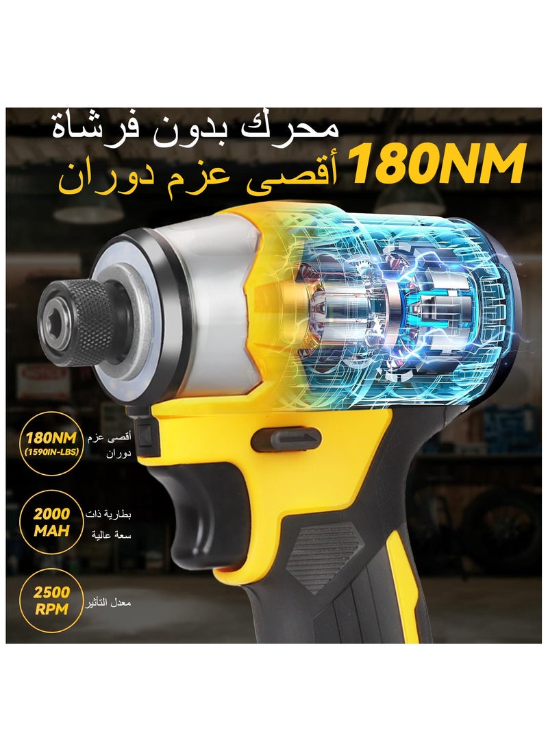 ELIKLIV - ELIKLIV Cordless Impact Driver 21V, ,with LED Work Light, , 2.0Ah Battery and Charger - Image 1