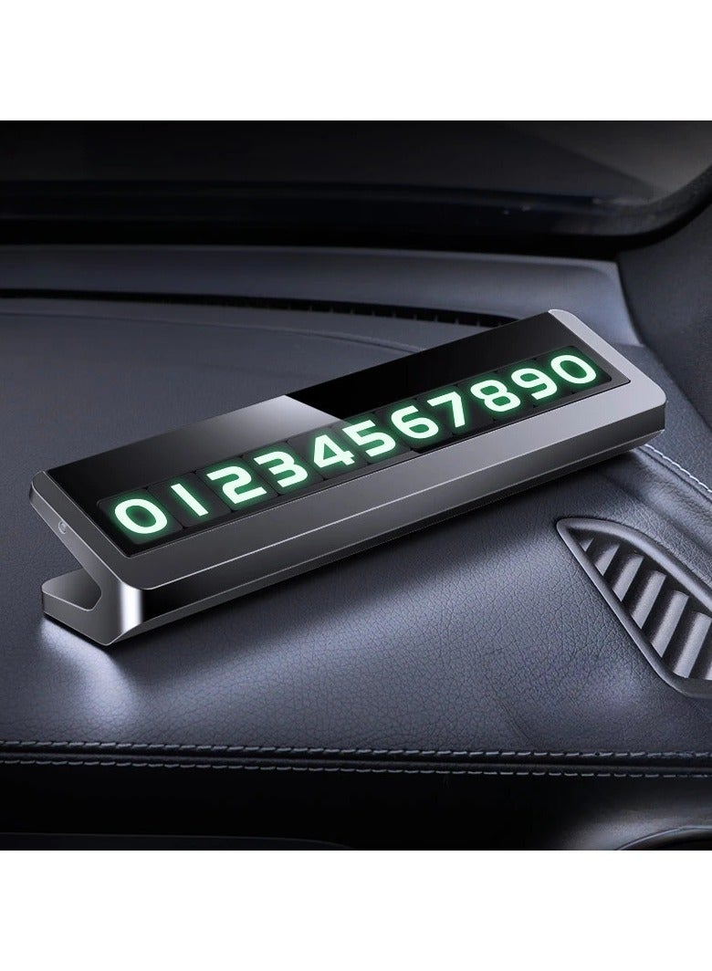 AROAQ Car Temporary Parking Card Universal Rotating Phone Number Plate Aluminum Stickers Car Parking Stop Styling Auto Accessories - Image 1