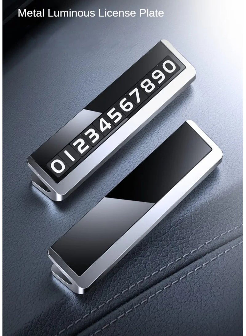 AROAQ Car Temporary Parking Card Universal Rotating Phone Number Plate Aluminum Stickers Car Parking Stop Styling Auto Accessories - Image 2