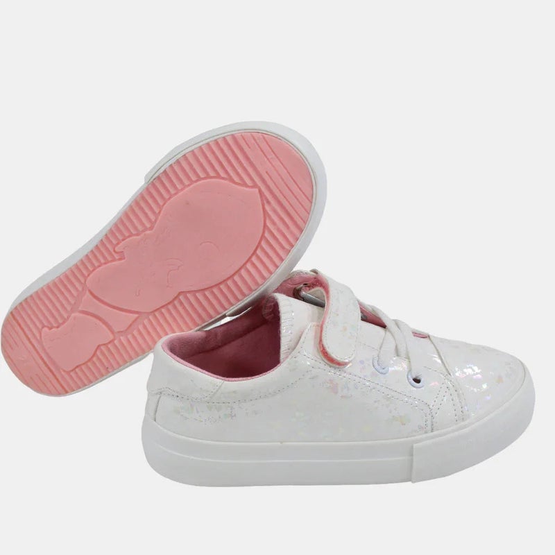 Our kids Girls Leather Sneakers – Shiny White - Image 2