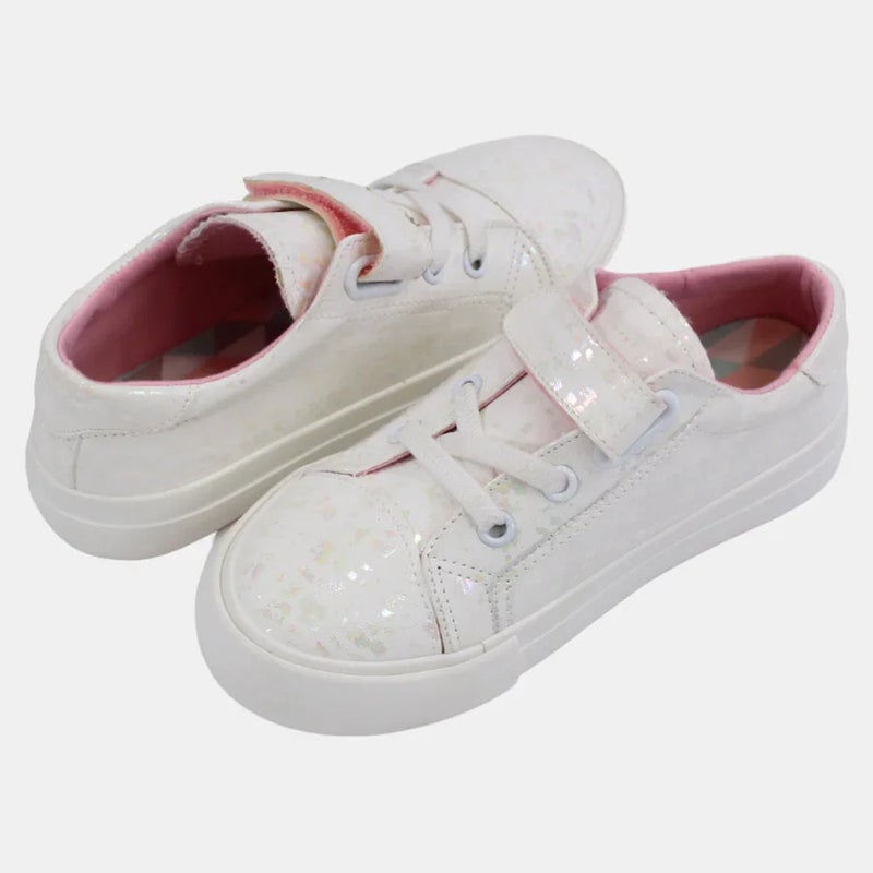 Our kids Girls Leather Sneakers – Shiny White - Image 3