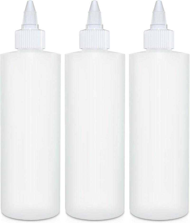 BRIGHTFROM Condiment Squeeze Bottles 8 OZ Empty Squirt Bottle with Twist Top Cap Leak Proof  Great for Ketchup Mustard Syrup Sauces Dressing Oil Arts and Crafts BPA FREE Plastic  3 PACK - Image 1