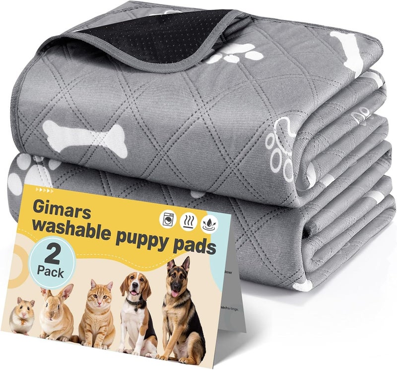 Gimars XXL Pack of 2 120 x 90 cm Extra Absorbent and Thick Puppy Pads Washable Reusable Dog Training Pads Leak-Proof and Non-Slip Puppy Pads for Large Dogs and Seniors - Image 1