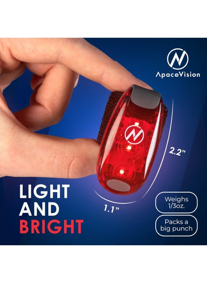 Apace Vision ضوء أمان LED (عبوة 2) - أضواء وميض/تشغيل قابلة للتثبيت للعدائين، الكلاب، الدراجات، المشي، القوارب، الكاياك، عربات الأطفال والمزيد - ملحقات عالية الوضوح لمعداتك العاكسة، الدراجة - Image 1