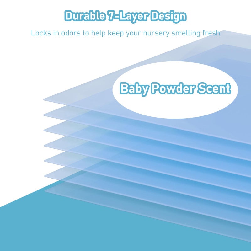 Fununcat Jumbo Square Refills Disposal Bags Refill (Baby Powder Scent) Compatible with Diaper Genie Classic, Compact and Select Pails, Hold Up to 810 Newborn-Sized Diapers Per Refill, 4 Packs - Image 2