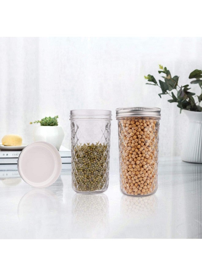 Ash & Roh® - High Ball Mason Glass Jars For Kitchen Storage With Airtight Silver Lid (8, 320 ML) - Image 2