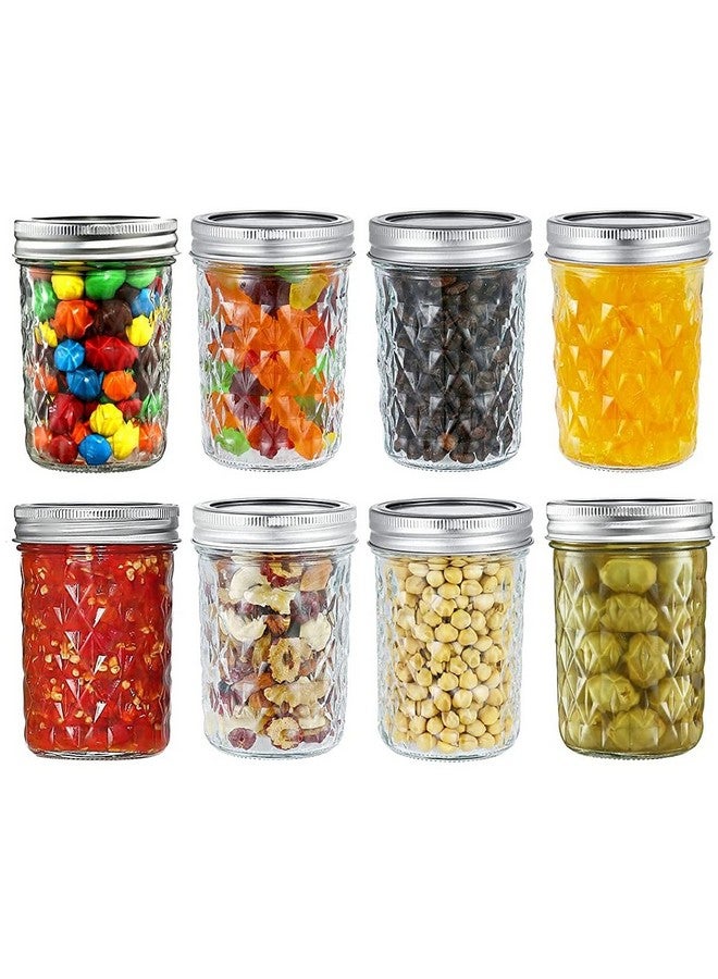 Ash & Roh® - High Ball Mason Glass Jars For Kitchen Storage With Airtight Silver Lid (8, 320 ML) - Image 1