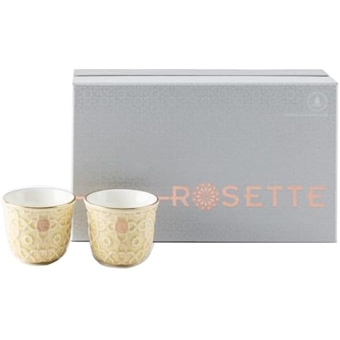 rayihni Rosette Arabic Coffee 6Piece Set Ivory - Image 1