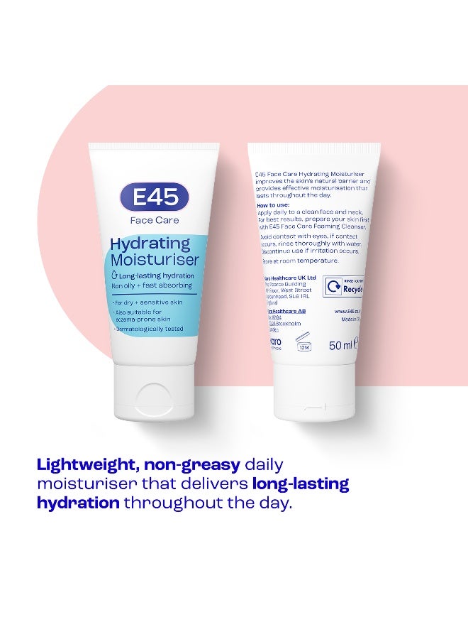 E45 Face Moisturiser – Hydrating Face Cream for Long-Lasting Moisturisation - Lightweight Cream for Dry and Sensitive Skin – Fast-Absorbing and Non-Greasy Formula - Dermatologically Tested - 50ml - Image 2
