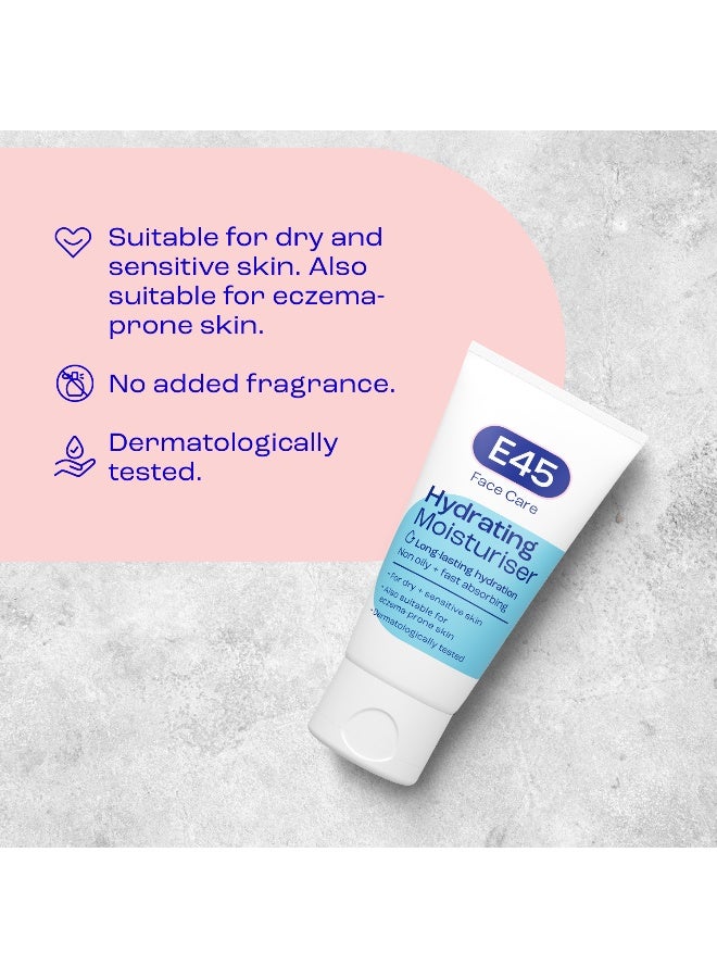 E45 Face Moisturiser – Hydrating Face Cream for Long-Lasting Moisturisation - Lightweight Cream for Dry and Sensitive Skin – Fast-Absorbing and Non-Greasy Formula - Dermatologically Tested - 50ml - Image 5