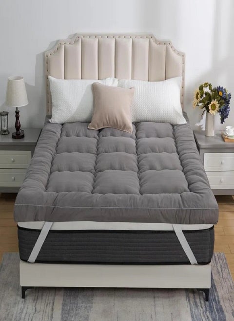Mattress Topper Quilted with 4 Corner Elastic Straps 6cm Height 100x200cm