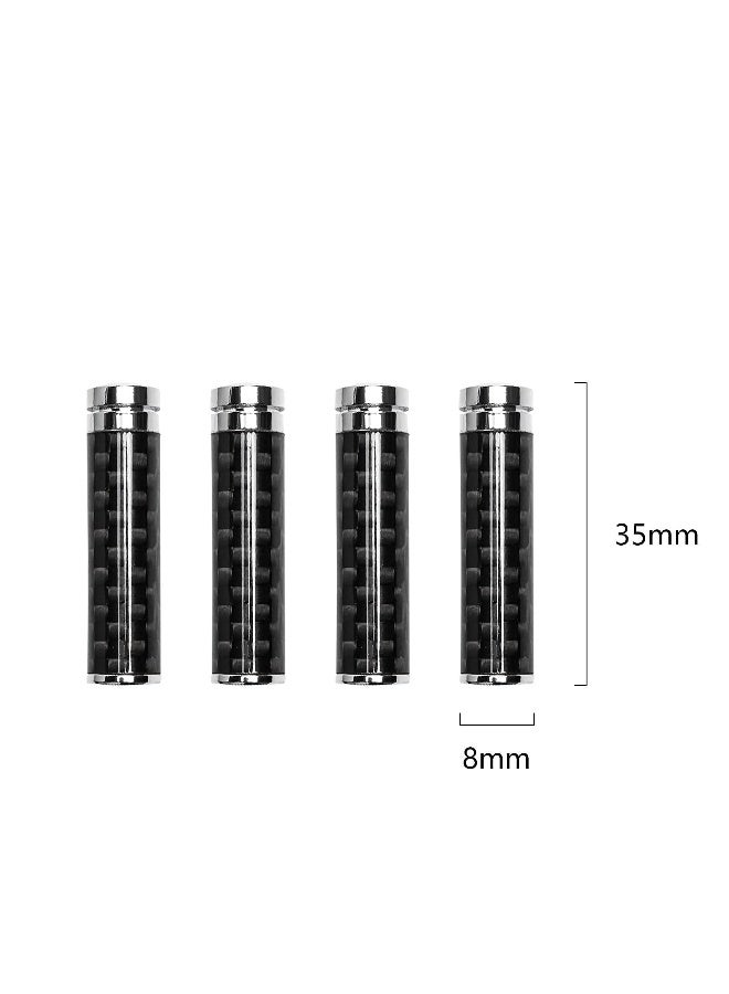 4PCS Universal Door Lock Pin Cover Carbon Fiber Hard Durable Flame Retardant Corrosion Resistant Car Interior Accessories Door Bolt Lock Pin Knob Set (Black) - Image 3