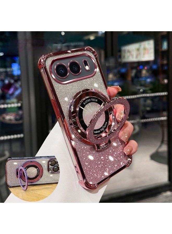 غطاء مغناطيسي لامع لهاتف Honor 500  5G، واقي عدسة الكاميرا، حامل لامع، يدعم الشحن اللاسلكي، غطاء فاخر مقاوم للصدمات لهاتف Honor 500  5G - Image 1
