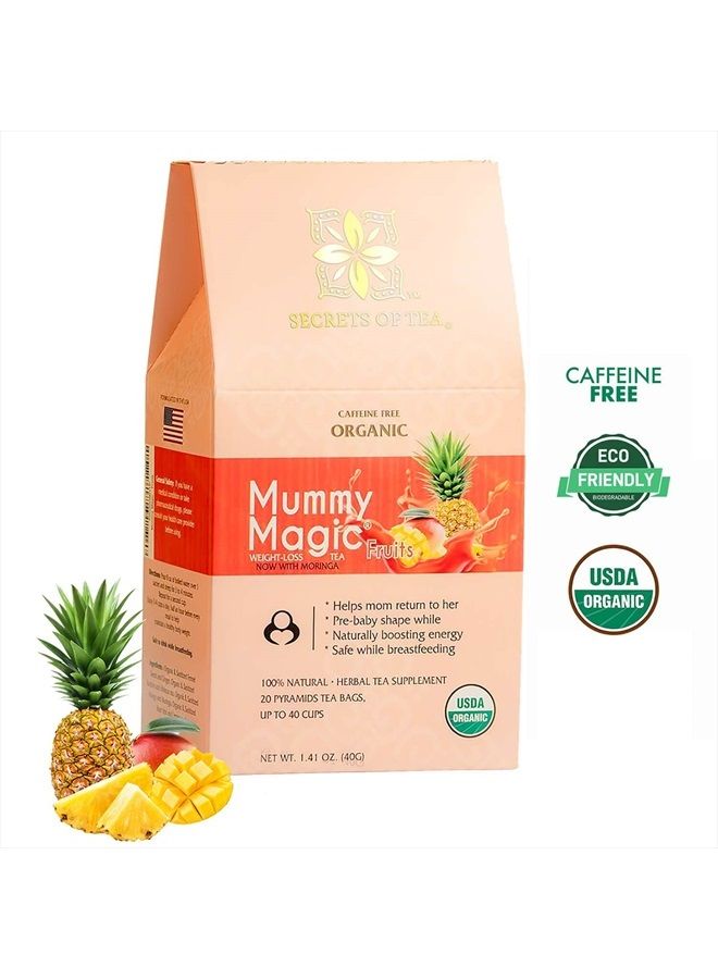 Secrets Of Tea Mummy Magic Slim Tea for Women - Detox Tea with Moringa- USDA Organic - Up to 40 Servings - 20 Counts(1 Pack) - Image 4