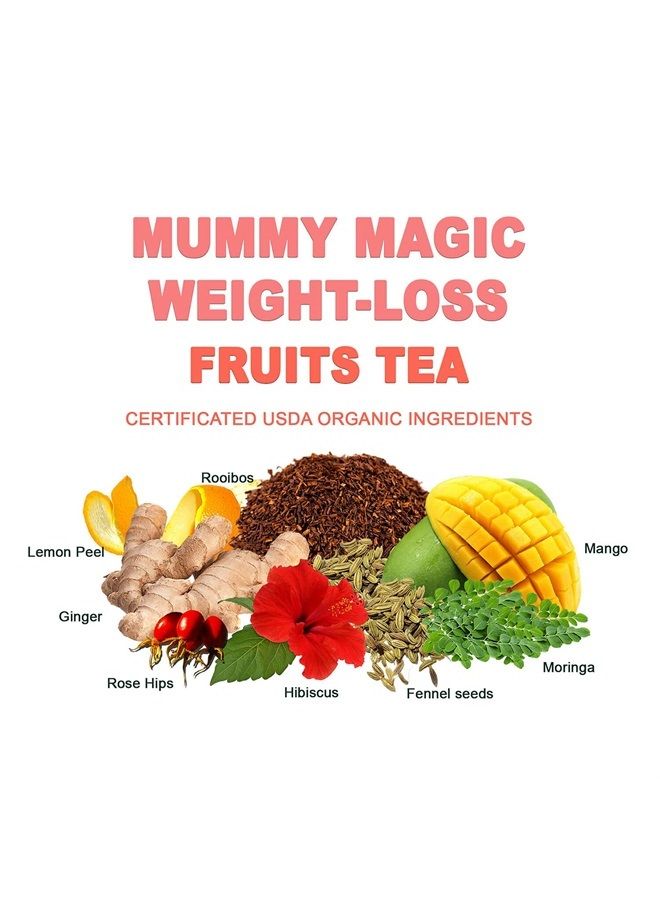 Secrets Of Tea Mummy Magic Slim Tea for Women - Detox Tea with Moringa- USDA Organic - Up to 40 Servings - 20 Counts(1 Pack) - Image 2