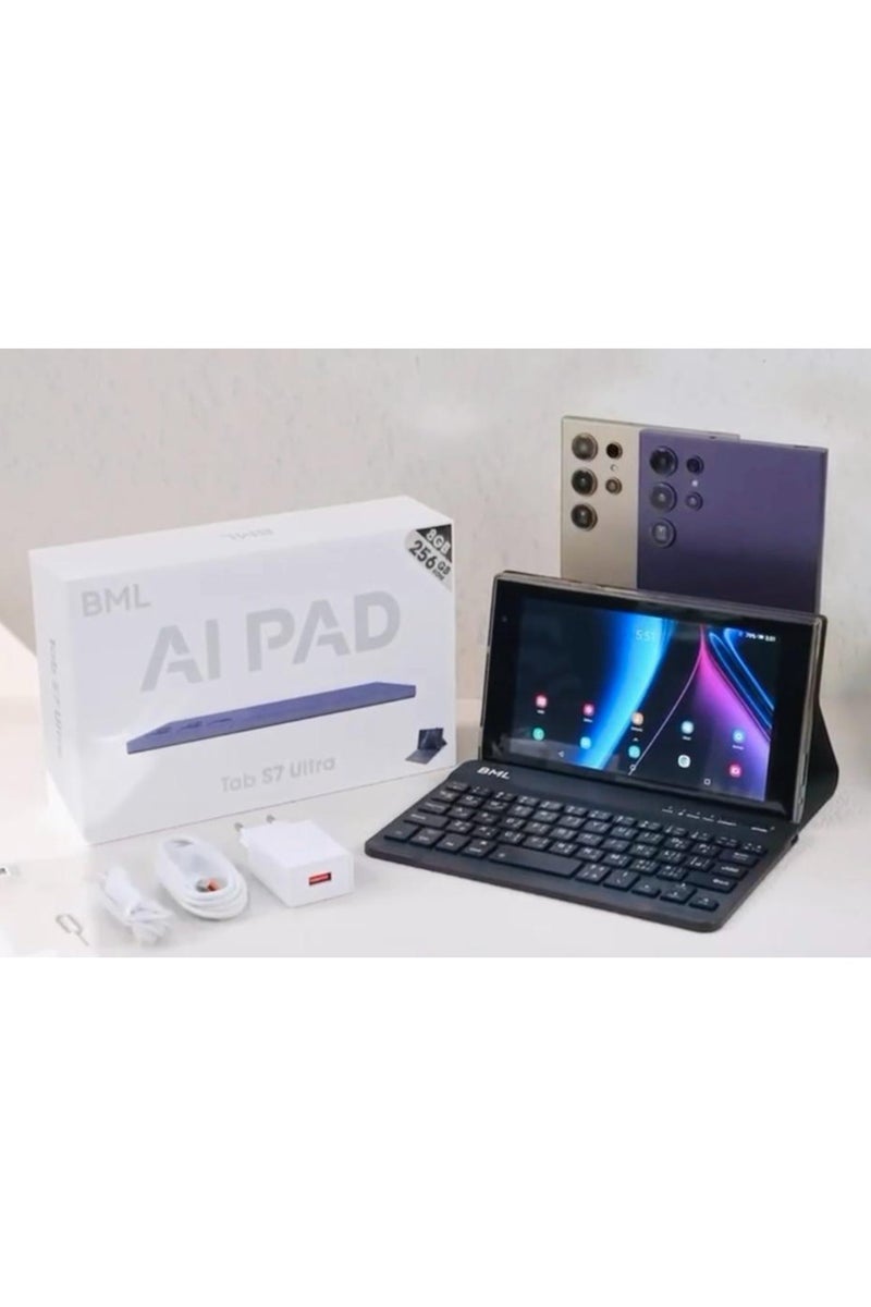 BML Tab S7 Ultra with Keyboard, 7 inch IPS Display 8GB RAM 256GB Rom - with Powerful 10000mAh Battery Gold - Image 3