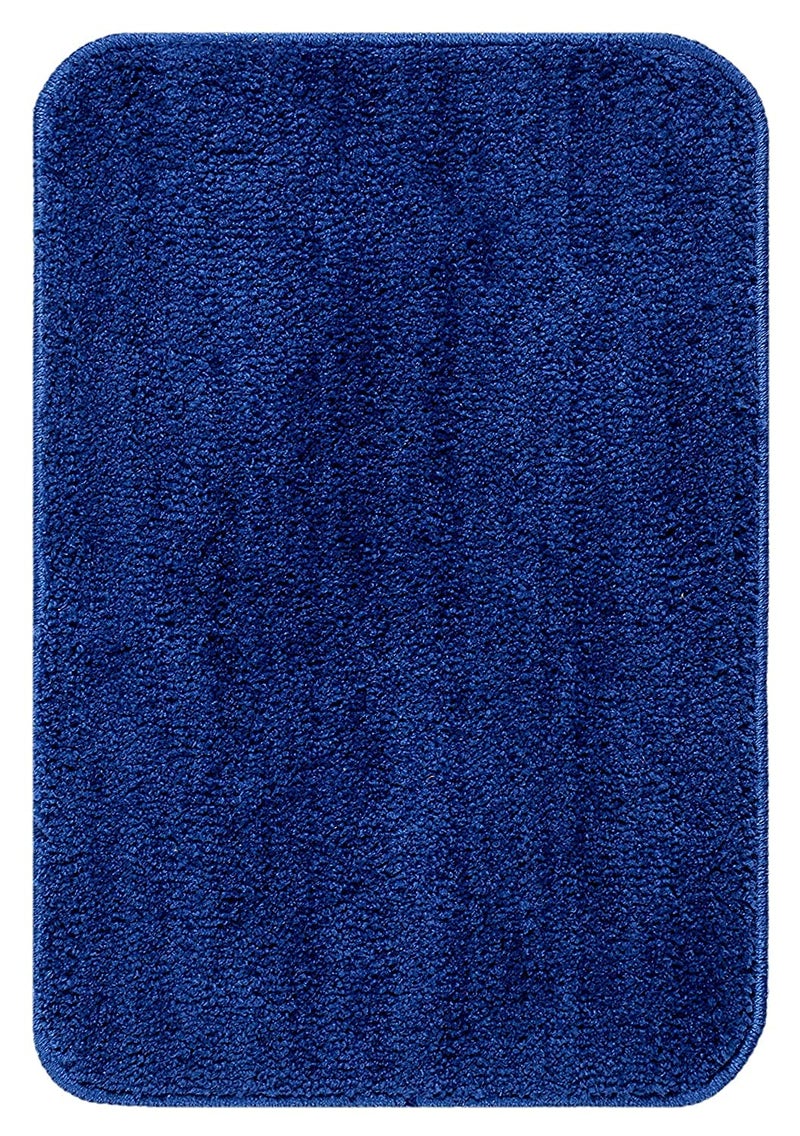 Eurotex Microfiber Bathroom Rugs 21x34 Shaggy Soft and Absorbent Non Slip Thick Plush Machine Washable Bath Mat and Bath Rugs for Bathroom Royal Blue - Image 1