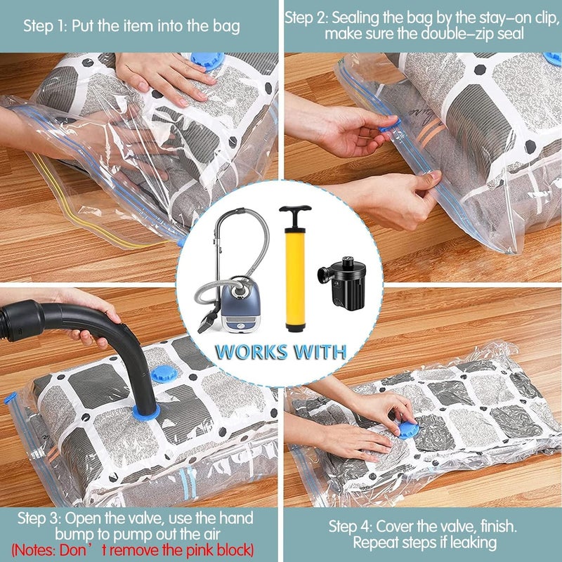 Extra Strong Vacuum Seal Clothes Storage Bags - Storage Bag for Bed Sheets, Pillows, Quilts, Textiles and More (Medium) - Image 3