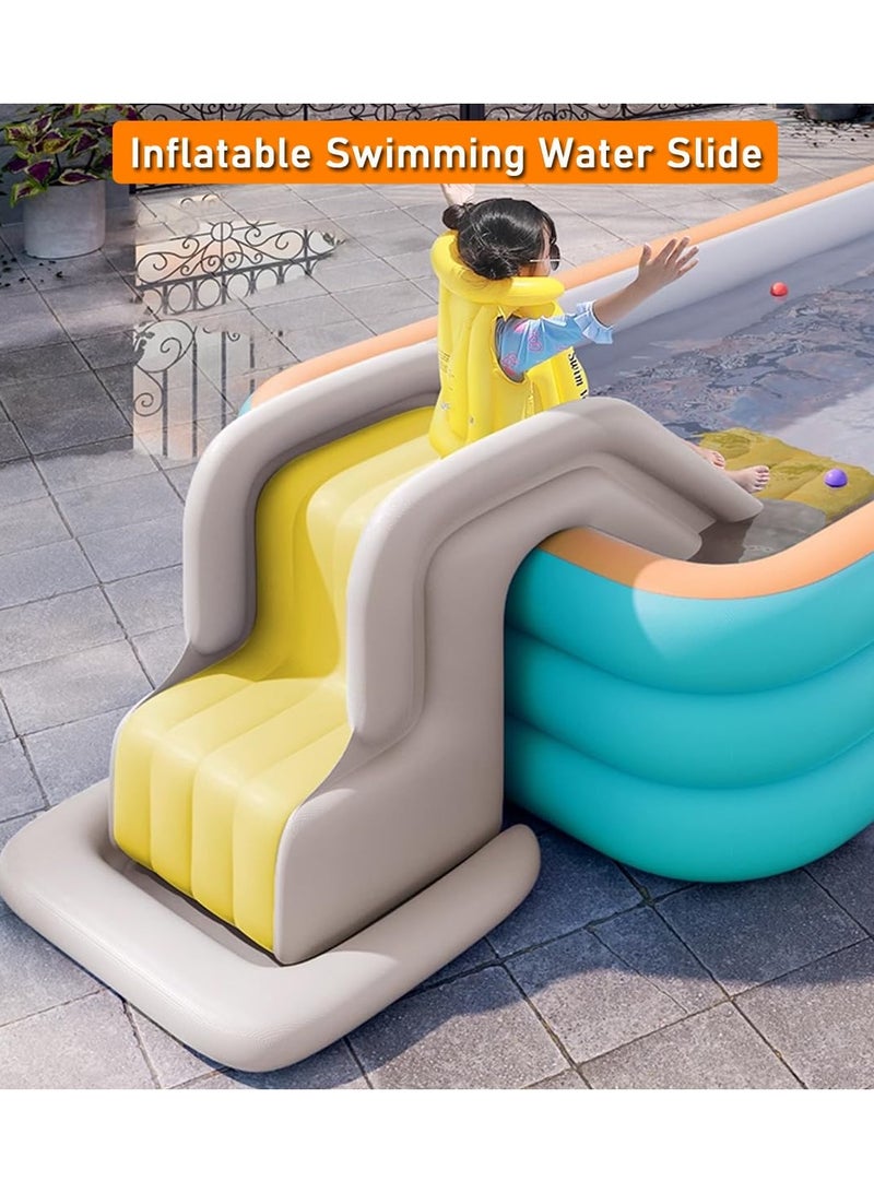 VUCATIN Inflatable Swimming Pool with Water Slide Inflatable Slide Water Pool with Inflatable Water Gun and Awning Inflatable Mega Bouncy Castle Water Park Swim Centre Pools for Backyard Garden Summer Water Party (300X175X56cm) - Image 5