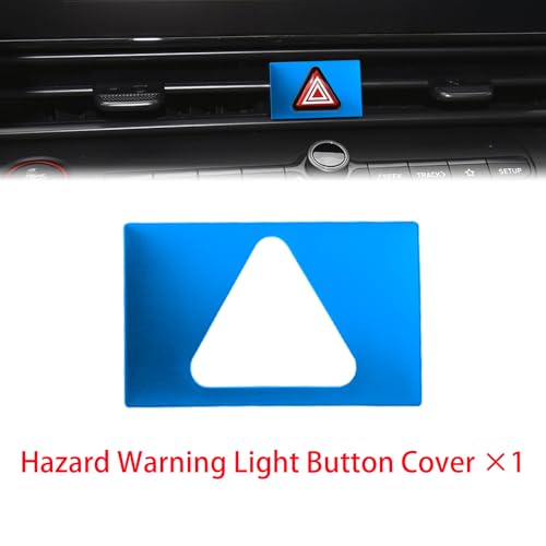 HDUFC for Hyundai Elantra 2021, 2022, 2023, 2024, 2025，2026 Aluminum Accessories, Volume, air Conditioning, Start, Hazard Warning Signal Light Cover Interior Accessories (7pcs, Blue) - Image 3
