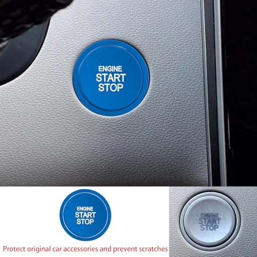 HDUFC for Hyundai Elantra 2021, 2022, 2023, 2024, 2025，2026 Aluminum Accessories, Volume, air Conditioning, Start, Hazard Warning Signal Light Cover Interior Accessories (7pcs, Blue) - Image 2