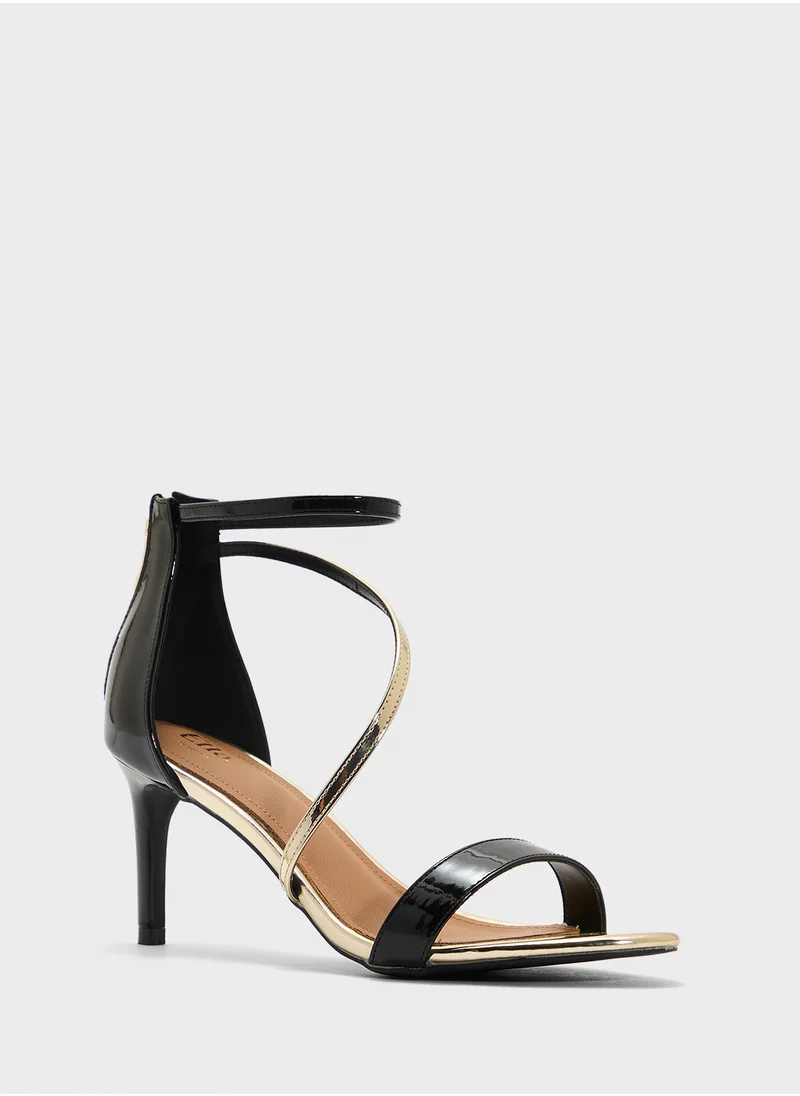 ELLA Heeled Sandal With Metallic Strap