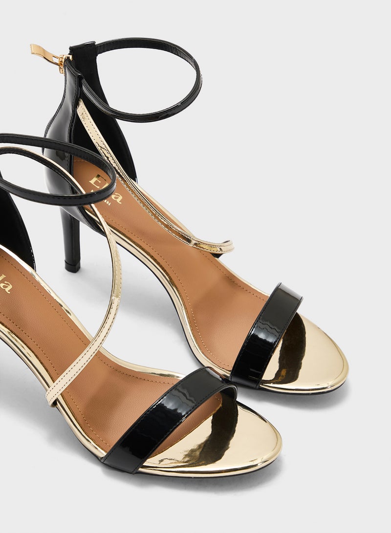 ELLA Heeled Sandal With Metallic Strap  - Image 4