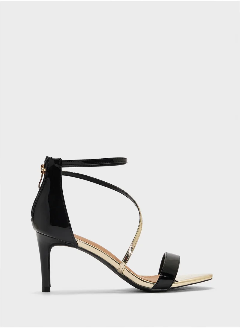 ELLA Heeled Sandal With Metallic Strap