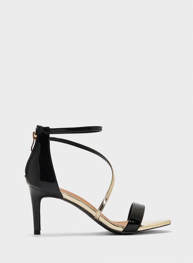 ELLA Heeled Sandal With Metallic Strap  - Image 1