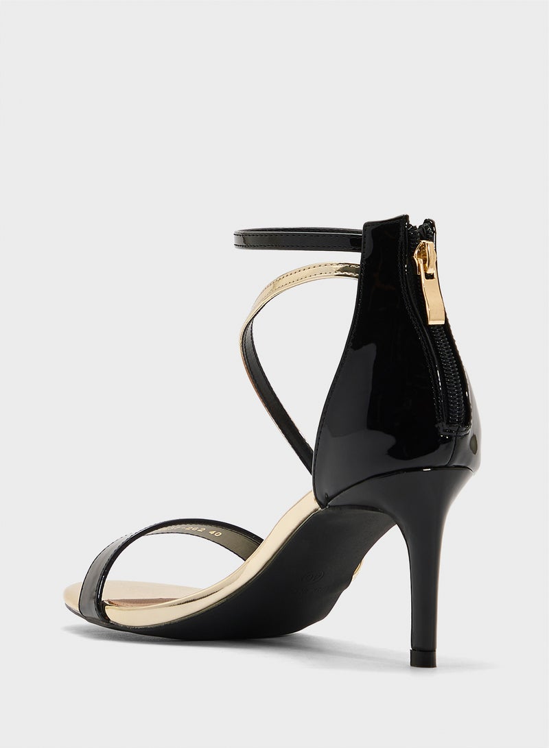 ELLA Heeled Sandal With Metallic Strap  - Image 3