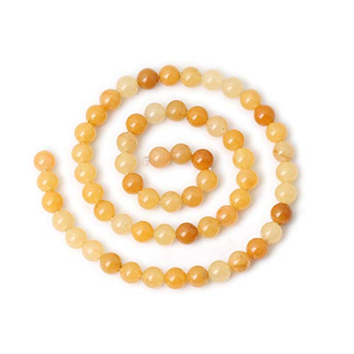 CHEAVIAN 60PCS 6mm Natural Yellow Jade Gemstone Round Loose Beads for Jewelry Making DIY Handmade Materials 1 Strand 15" - Image 2