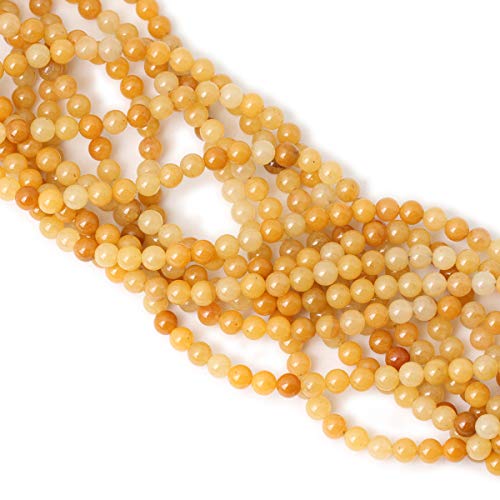 CHEAVIAN 60PCS 6mm Natural Yellow Jade Gemstone Round Loose Beads for Jewelry Making DIY Handmade Materials 1 Strand 15" - Image 4
