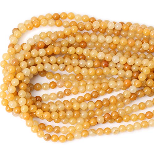CHEAVIAN 60PCS 6mm Natural Yellow Jade Gemstone Round Loose Beads for Jewelry Making DIY Handmade Materials 1 Strand 15" - Image 3