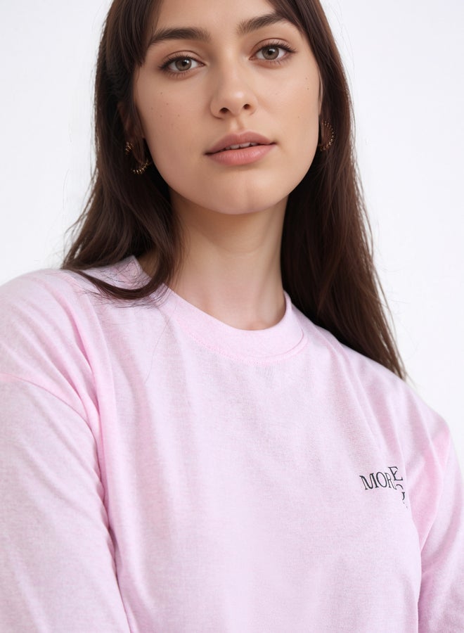 ستايلي تيشيرت فضفاض مطبع بطبعة جرافيك - Image 3