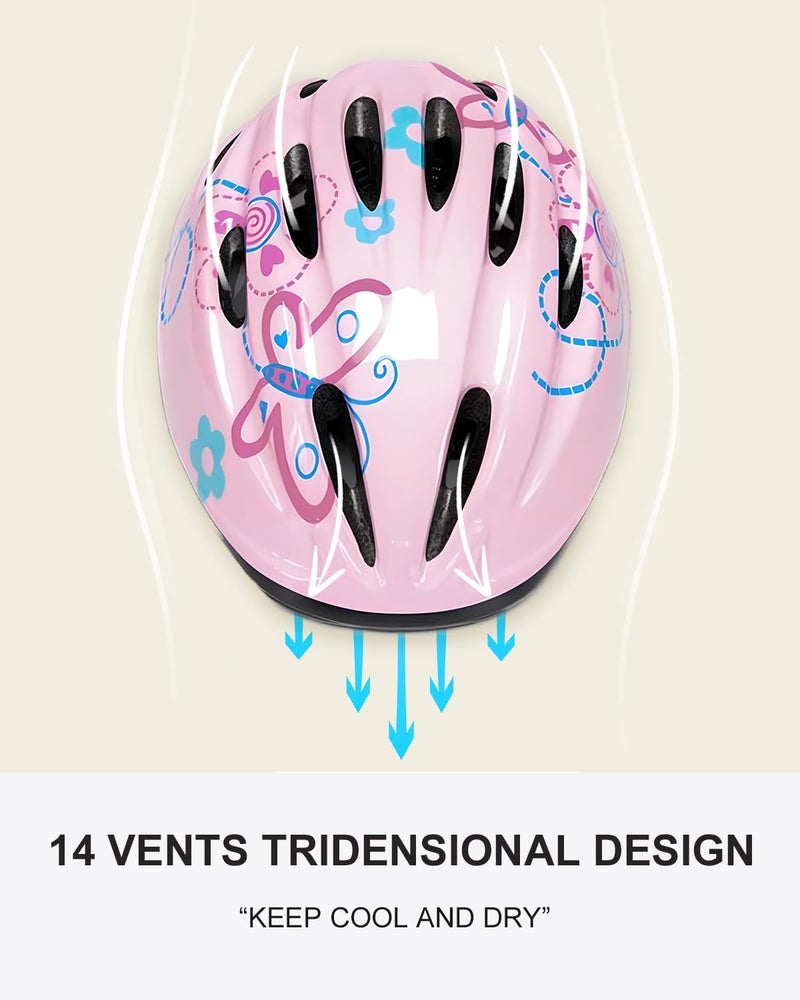 BeBeFun Girl Helmet for Bike,Kids Bike Pink Helmet for Girls Approximately Ages 3-10 Years Adjuastable and Multi-Sport, from Toddler to Kids CPSC Certicated - Image 4