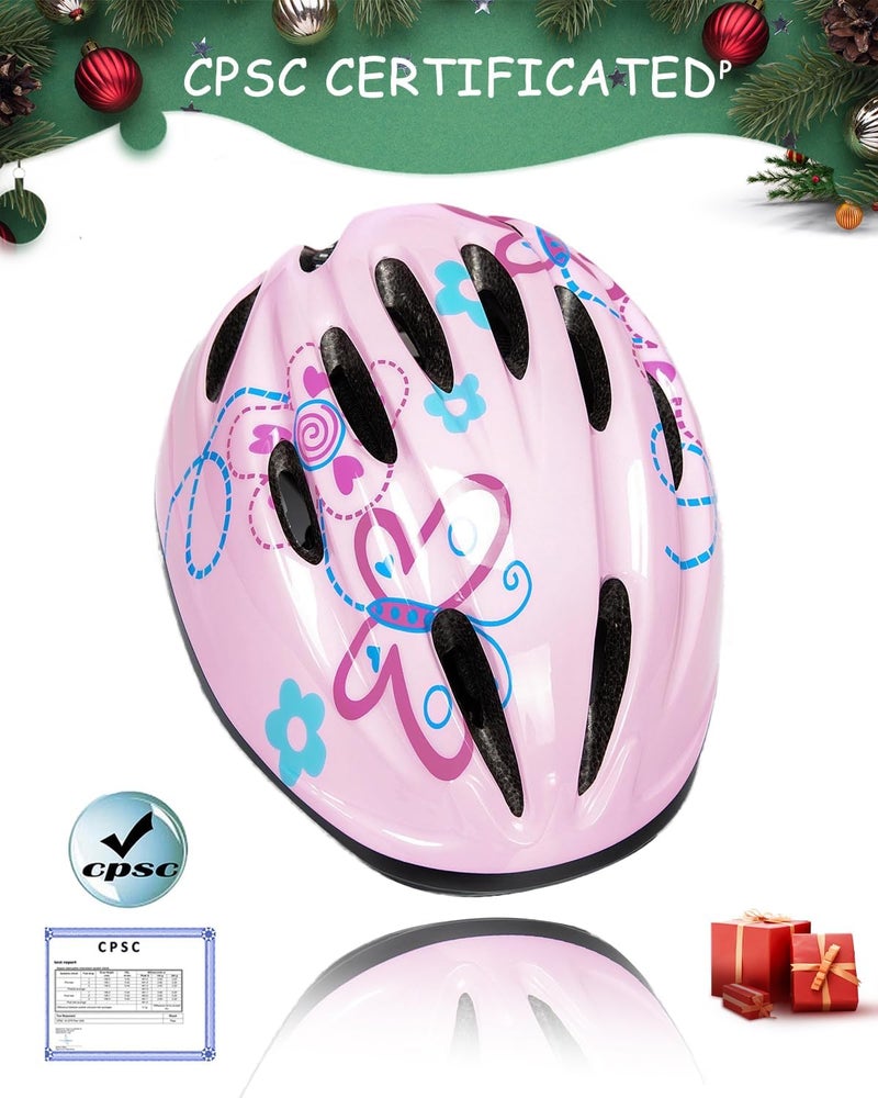 BeBeFun Girl Helmet for Bike,Kids Bike Pink Helmet for Girls Approximately Ages 3-10 Years Adjuastable and Multi-Sport, from Toddler to Kids CPSC Certicated - Image 2