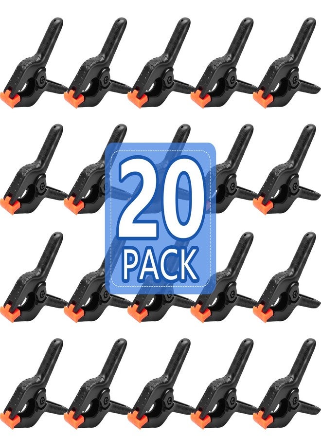 NUITPY 20 Pack 4.5 inch Plastic Spring Clamps, Black Heavy Duty Clips, Backdrop Clips Clamps, Woodworking Clamps, Plastic Clamps for Crafts, Backdrop Stand, Woodworking, Photography - Image 1