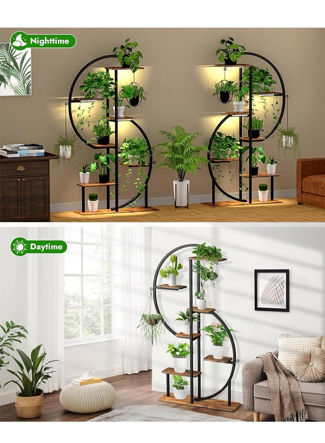 إن كي أكس حامل زهور مع أرفف لغرفة المعيشة وشرفة من الأرض إلى الأرض ورف من الحديد المطاوع مع حامل متعدد الطبقات لأصيص الزهور للزراعة - Image 2