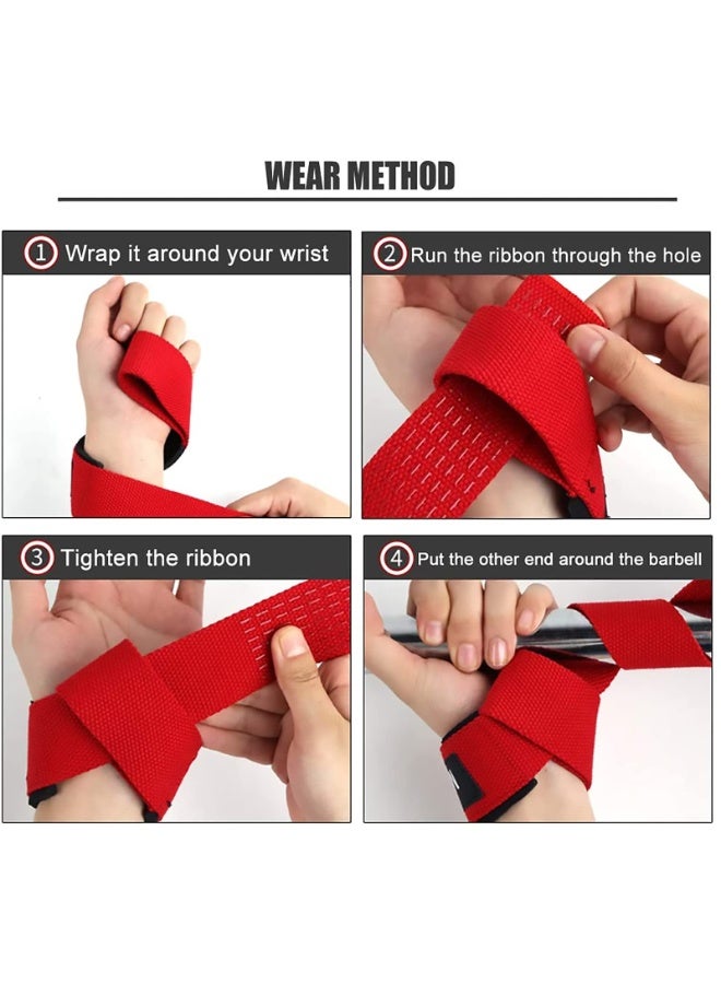 إس كي دي كي SKDK القطن الصلب سحب حزام المعصم مع حزام ميت ، النيوبرين العازلة المعصم وسادة سيليكون المضادة للانزلاق - رفع الأثقال ، واللياقة البدنية ، Xfit ، تدريب القوة - Image 3