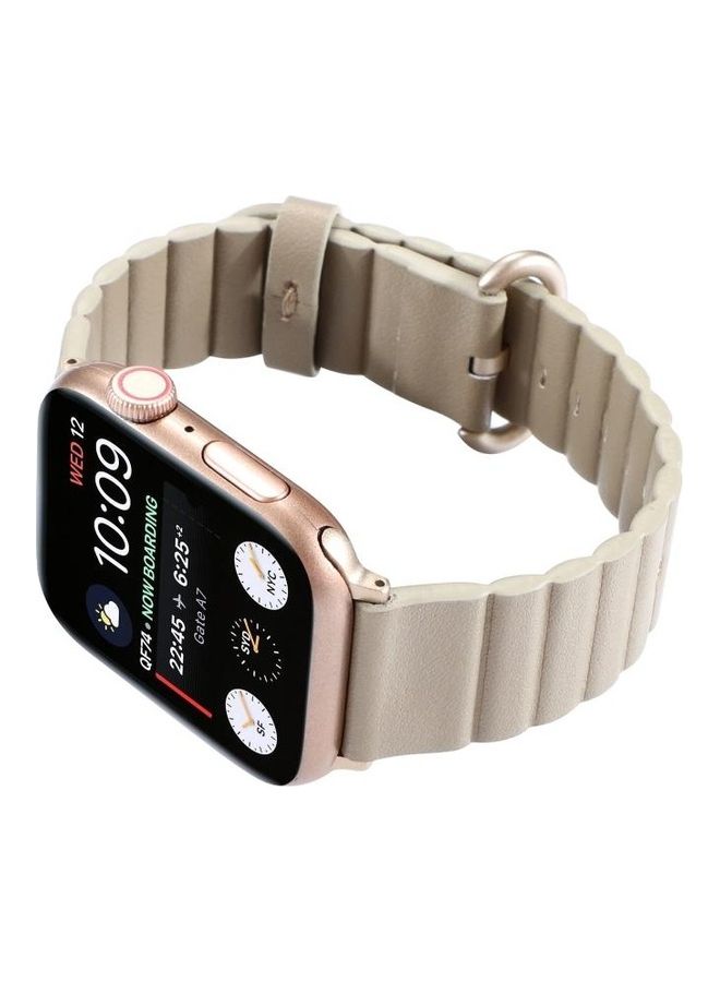 إسكدنيا Replacement Watchband For Apple Watch Series 7 45mm/6 u0026 SE 5 4 44mm/3 2 1 42mm Champagne Gold - Image 4