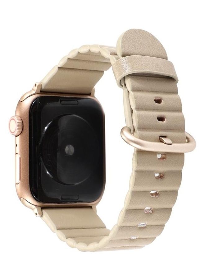 إسكدنيا Replacement Watchband For Apple Watch Series 7 45mm/6 u0026 SE 5 4 44mm/3 2 1 42mm Champagne Gold - Image 2