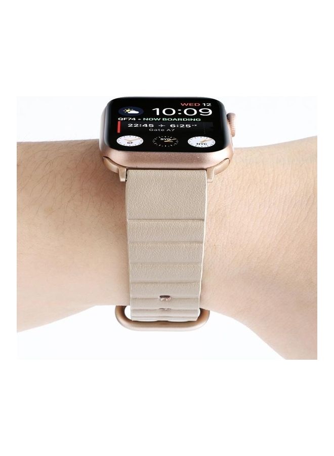 إسكدنيا Replacement Watchband For Apple Watch Series 7 45mm/6 u0026 SE 5 4 44mm/3 2 1 42mm Champagne Gold - Image 5