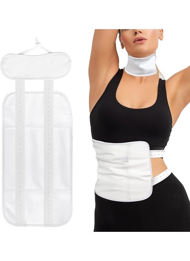 DAREU Adjustable Reusable Castor Oil Pack Wrap for Liver Detox – Elastic Strap, Bamboo Cotton, Machine Washable, Anti-Oil Leak (White)  - Image 1