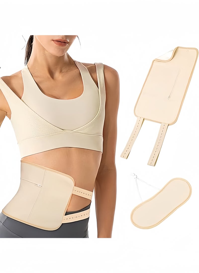 DAREU Adjustable Reusable Castor Oil Pack Wrap for Liver Detox – Elastic Strap, Bamboo Cotton, Machine Washable, Anti-Oil Leak (White)  - Image 2