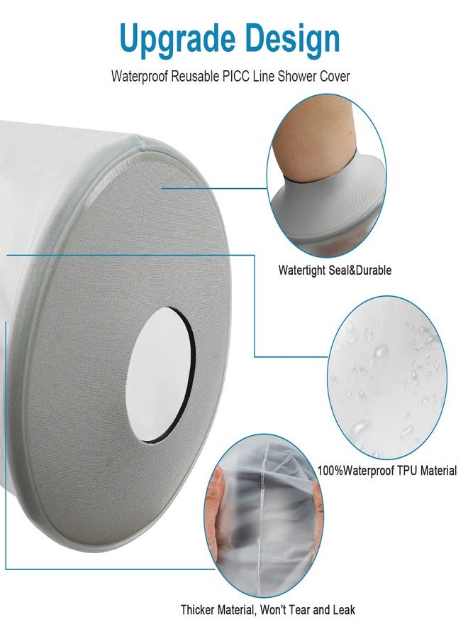 Qinaoco PICC Line Shower Cover, PICC Line Covers for Upper Arm Waterproof IV & PICC Line Sleeve Protector, Waterproof Cast Cover for Elbow Adult Shower Sleeve for PICC Line, Reusable - Image 2