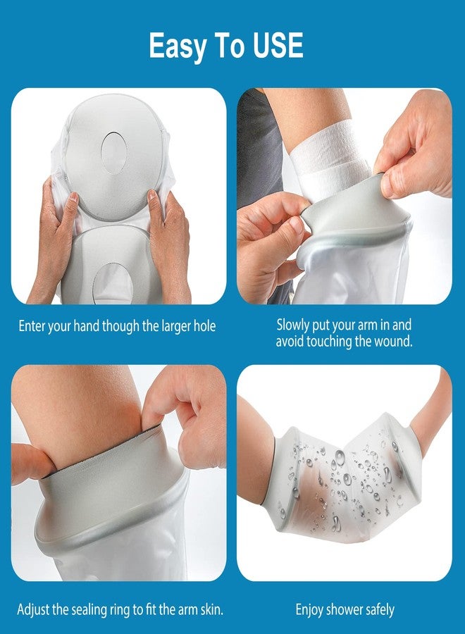 Qinaoco PICC Line Shower Cover, PICC Line Covers for Upper Arm Waterproof IV & PICC Line Sleeve Protector, Waterproof Cast Cover for Elbow Adult Shower Sleeve for PICC Line, Reusable - Image 3
